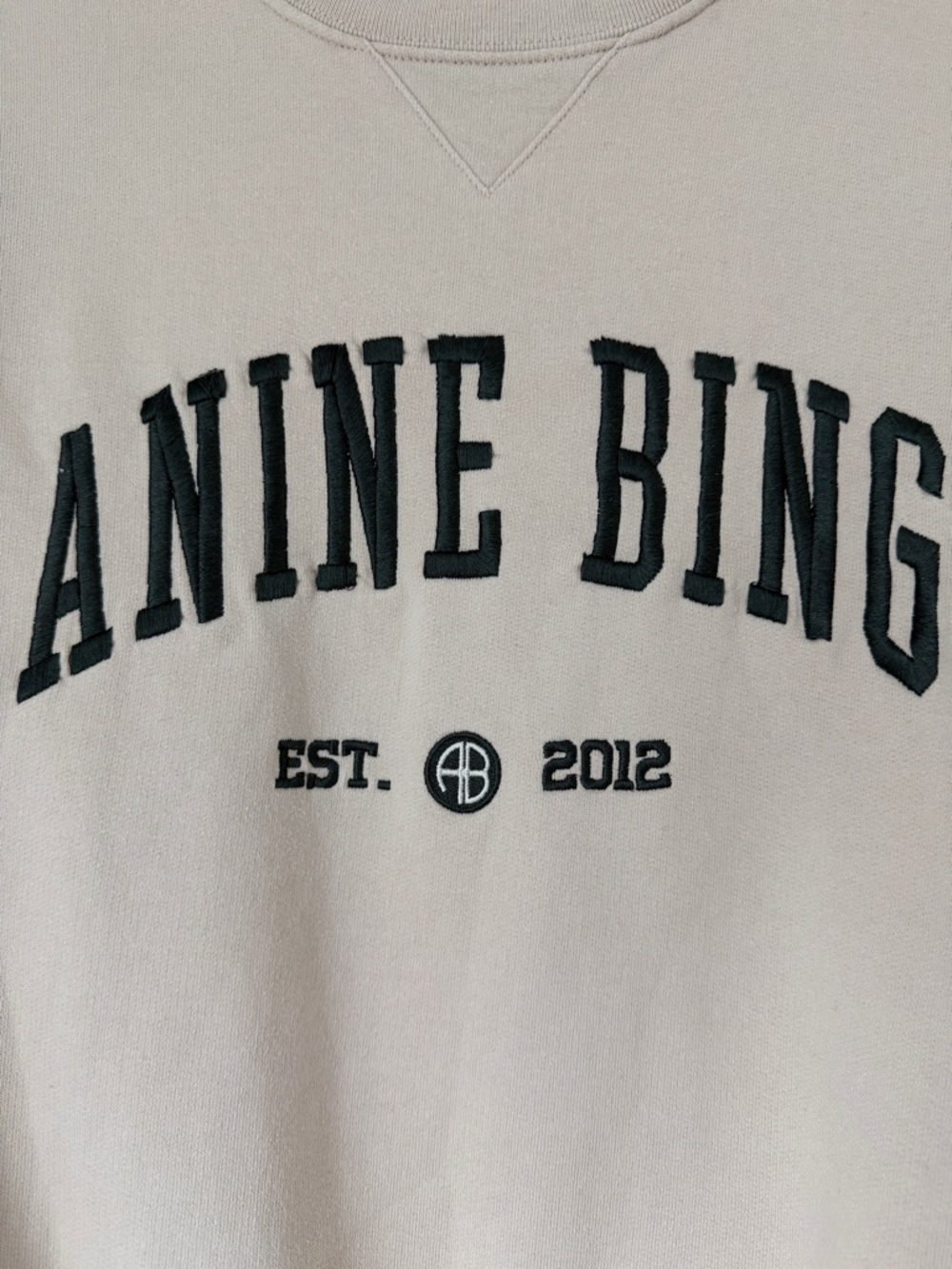 Anine Bing Sweatshirt XS | Anine Bing Crewneck Sweatshirt Embroidered - Picture 3 of 11